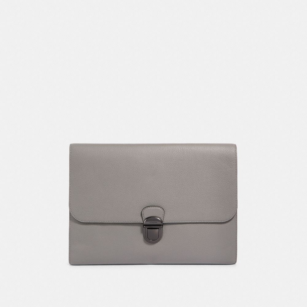 COACH BECKETT PORTFOLIO POUCH - QB/HEATHER GREY - F79881