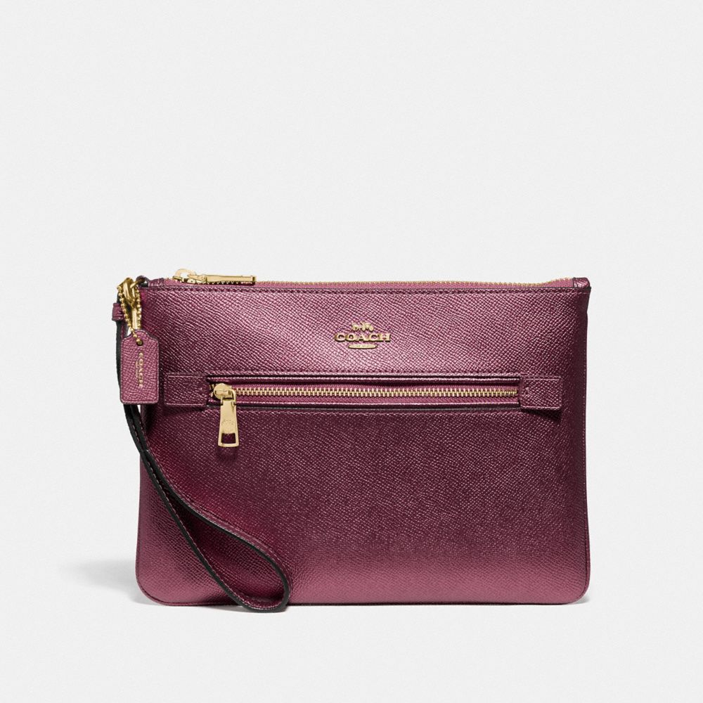 COACH F79895 GALLERY POUCH IM/METALLIC WINE