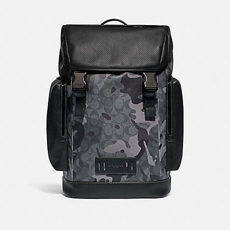 COACH F79900 RANGER BACKPACK IN SIGNATURE CANVAS WITH CAMO PRINT QB/GREY-MULTI