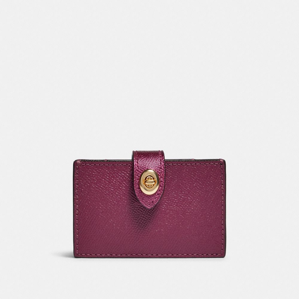 COACH F79918 Accordion Card Case IM/DARK BERRY/METALLIC BERRY