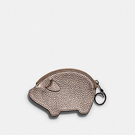 COACH F79922 PARTY PIG COIN CASE IM/METALLIC-ROSE-GOLD