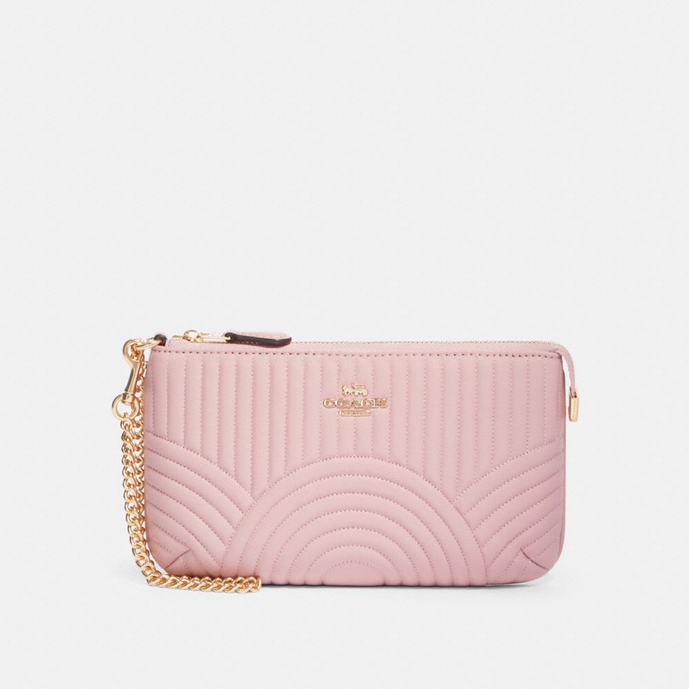 LARGE WRISTLET WITH ART DECO QUILTING - IM/PINK - COACH F79934