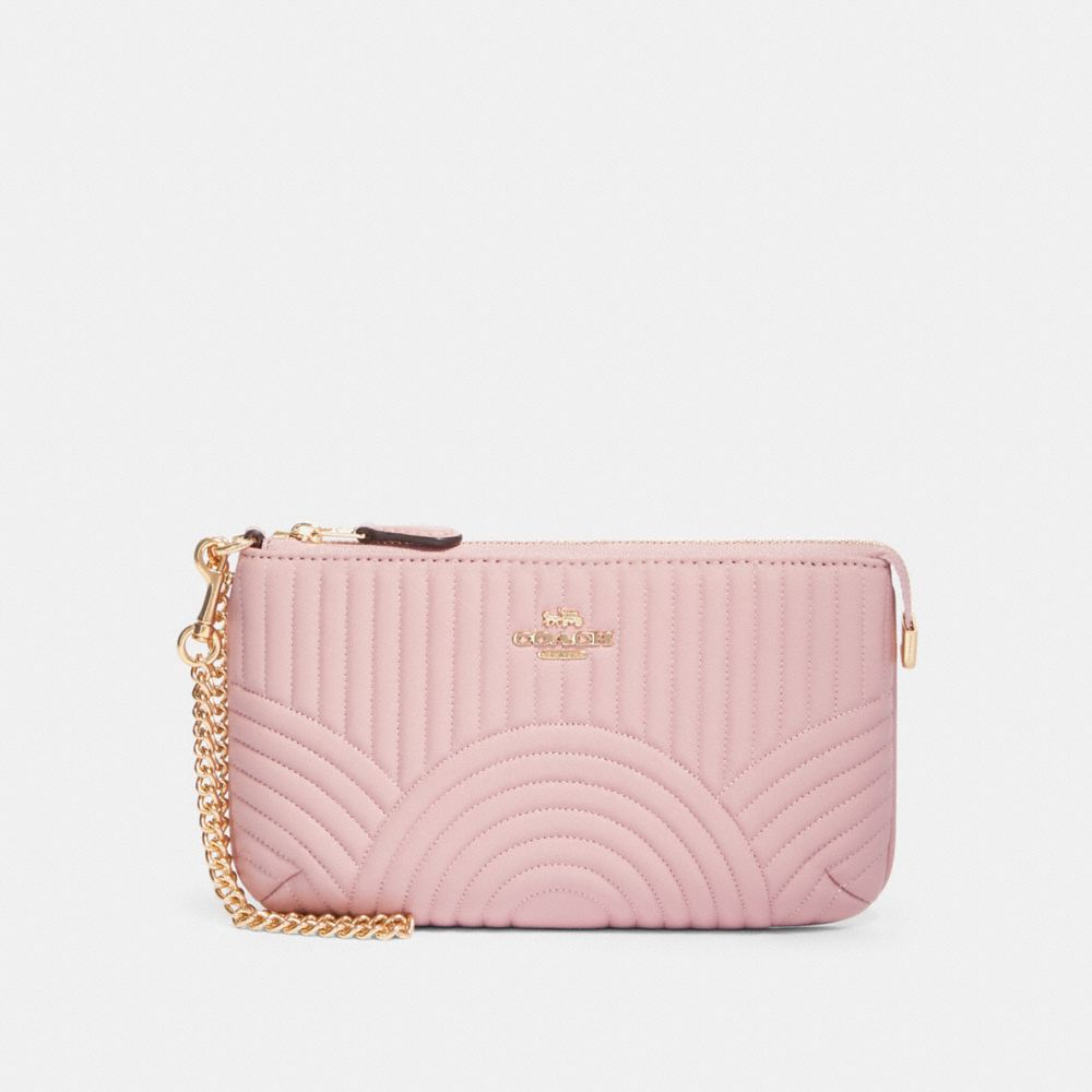 COACH F79934 LARGE WRISTLET WITH ART DECO QUILTING IM/PINK