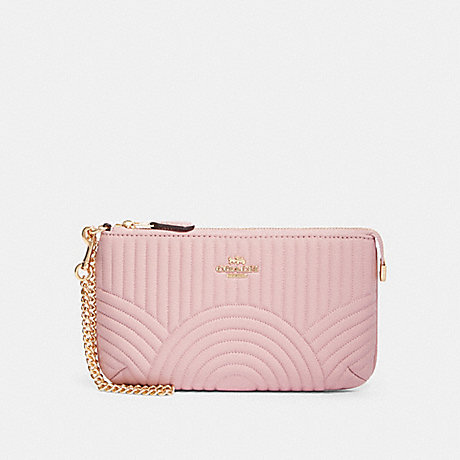 COACH LARGE WRISTLET WITH ART DECO QUILTING - IM/PINK - F79934