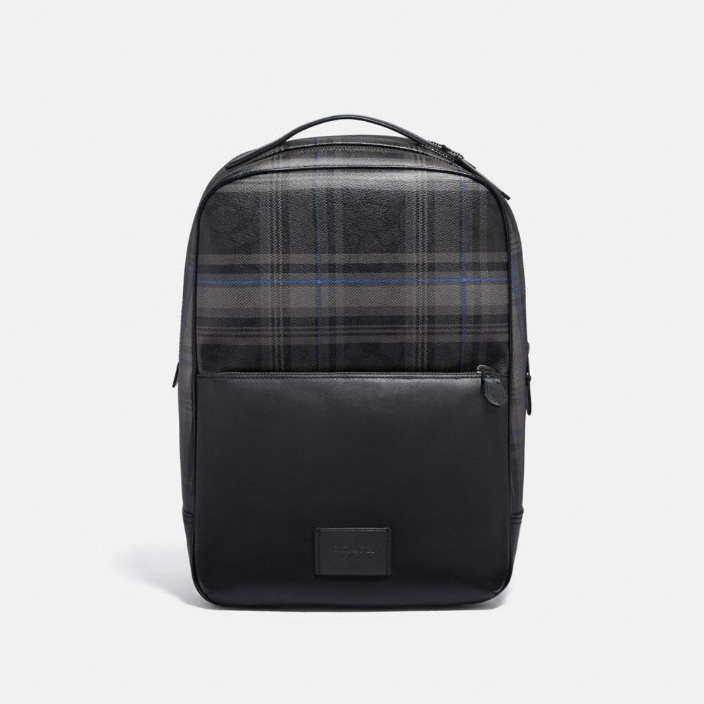 COACH F79939 WESTWAY BACKPACK IN SIGNATURE CANVAS WITH PLAID PRINT QB/BLACK MULTI