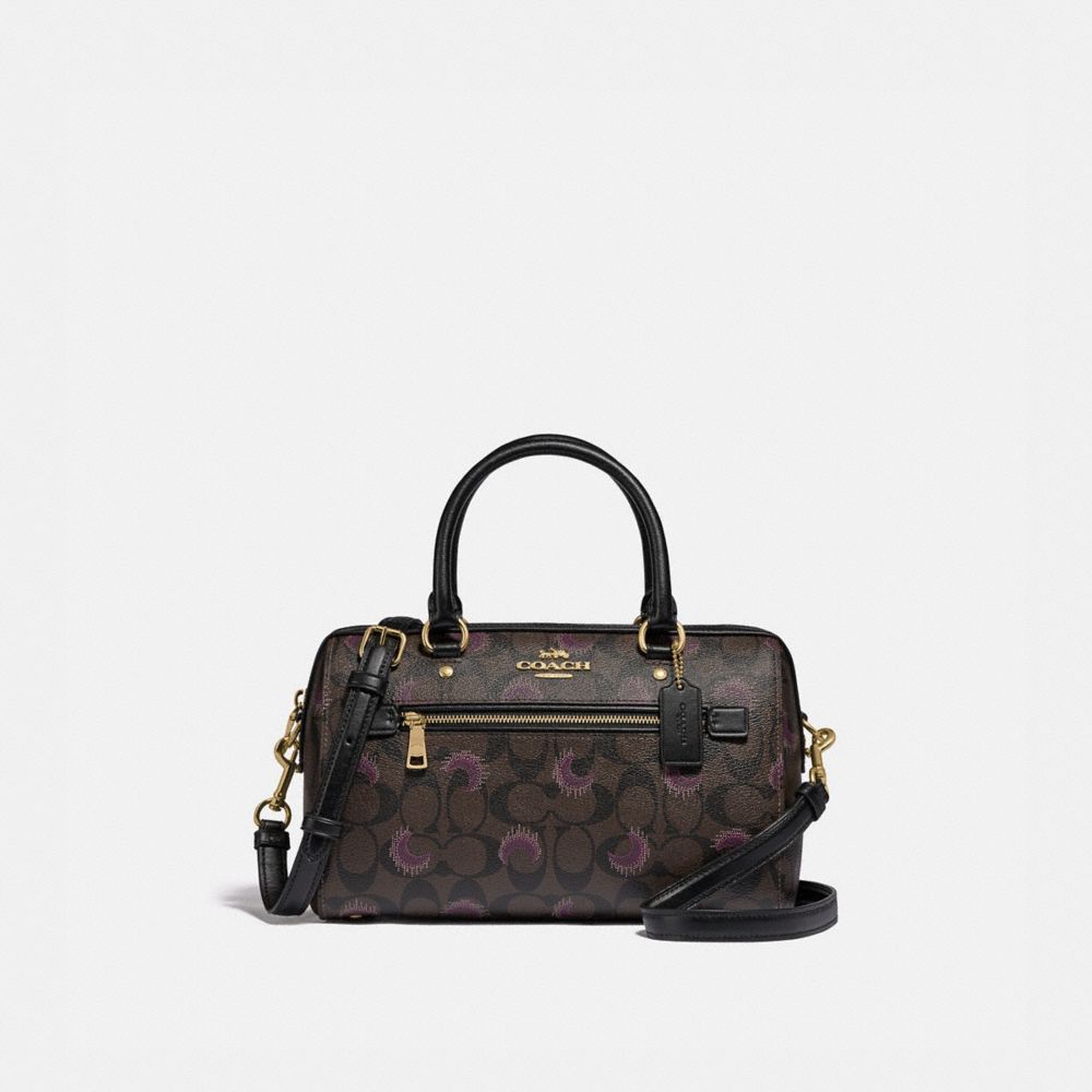 ROWAN SATCHEL IN SIGNATURE CANVAS WITH MOON PRINT - IM/BROWN PURPLE MULTI - COACH F79947