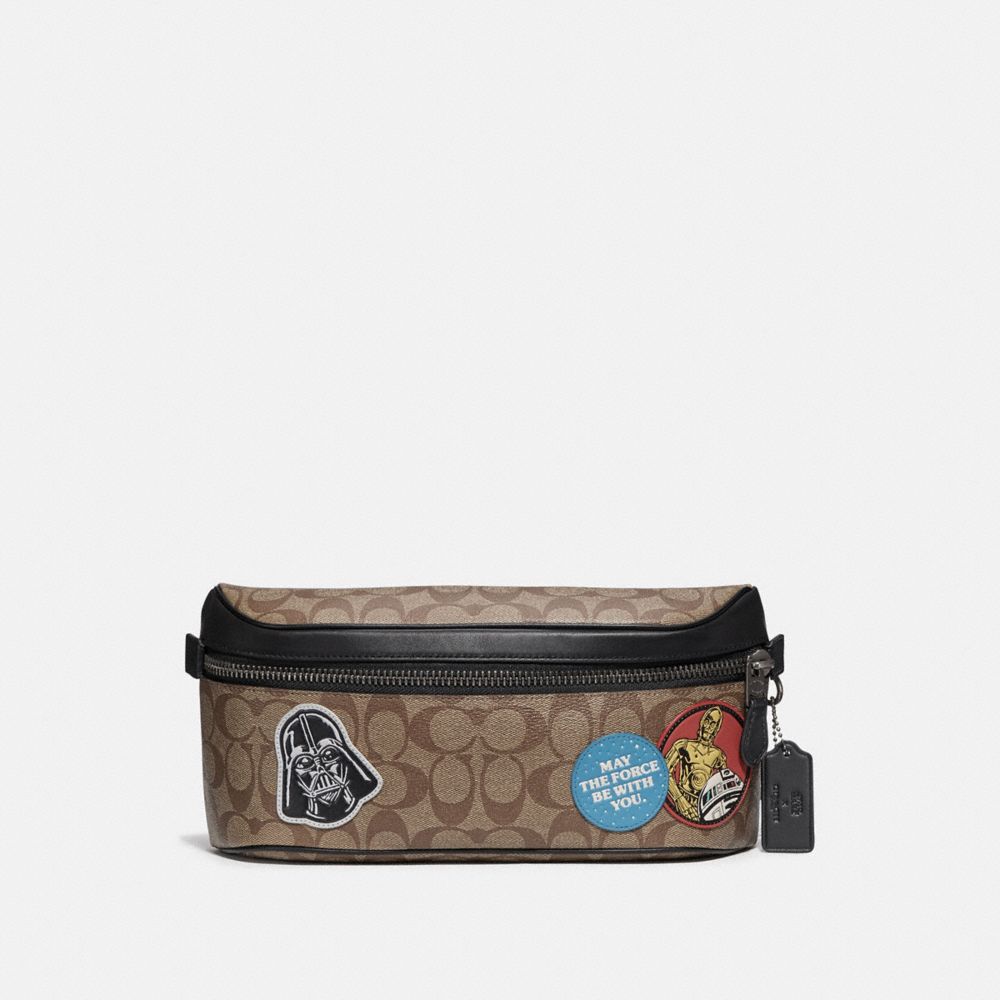 COACH F79950 STAR WARS X COACH WESTWAY BELT BAG IN SIGNATURE CANVAS WITH PATCHES QB/TAN MULTI