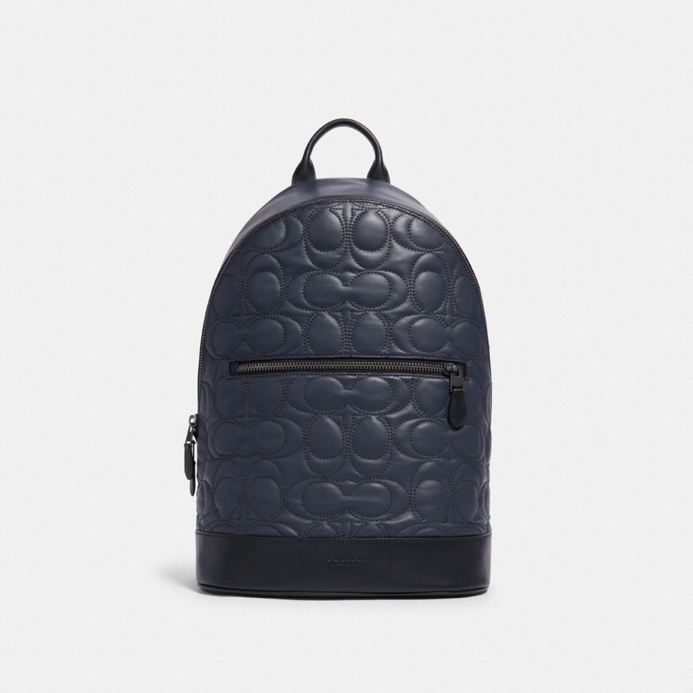 COACH F79962 WEST SLIM BACKPACK WITH SIGNATURE QUILTING QB/MIDNIGHT NAVY