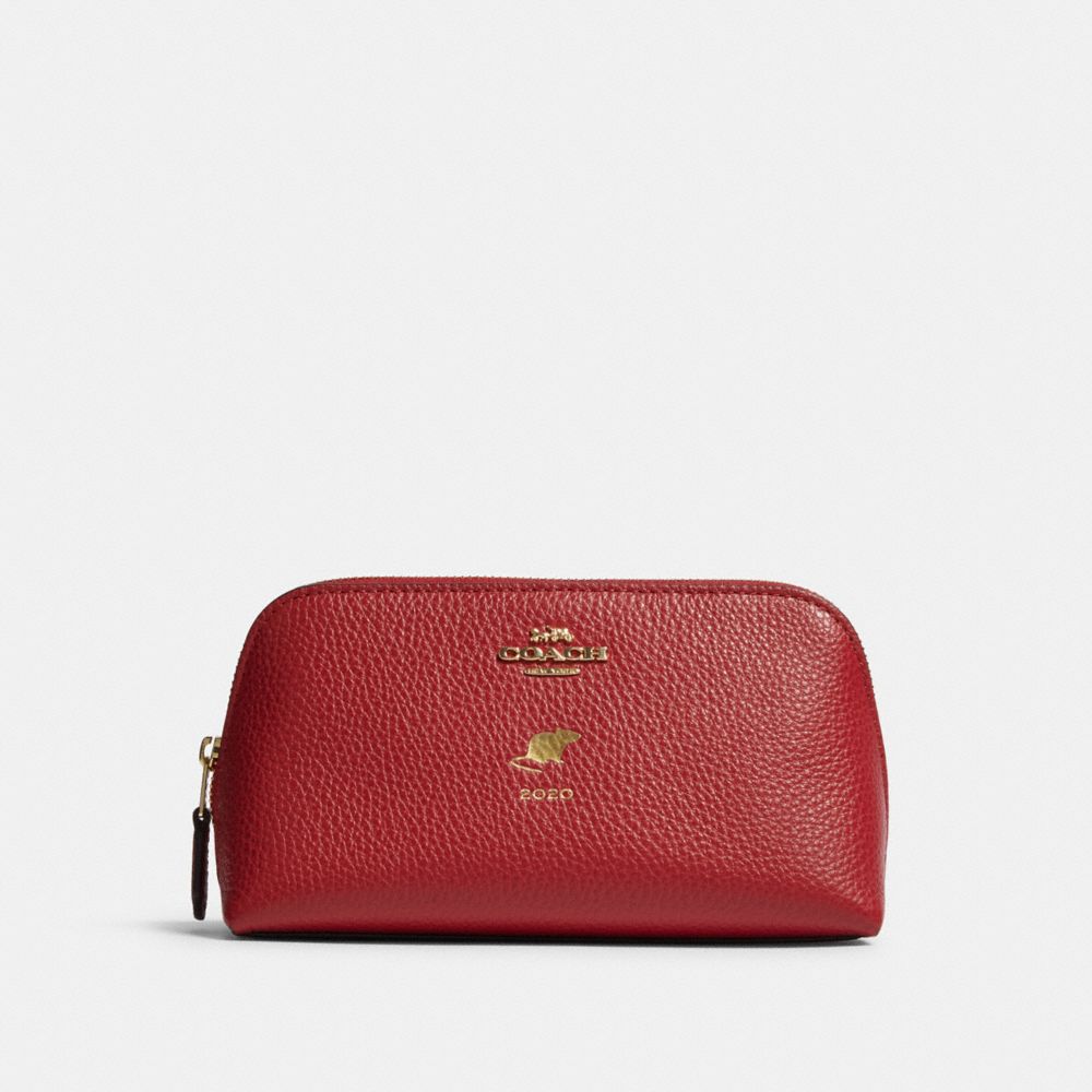 COACH F79981 LUNAR NEW YEAR COSMETIC CASE 17 WITH RAT IM/TRUE RED