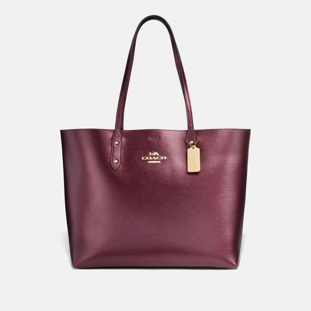 TOWN TOTE - IM/METALLIC WINE WINE - COACH F79983