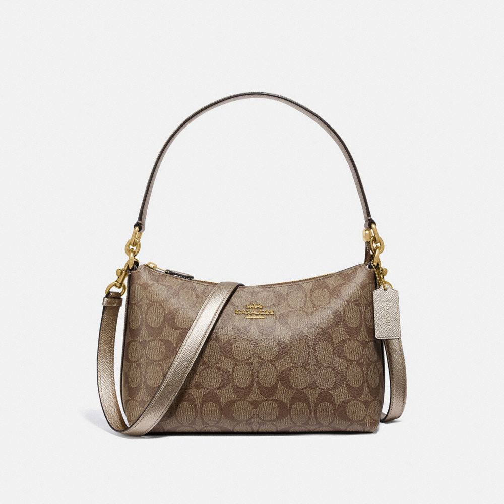 LEWIS SHOULDER BAG IN SIGNATURE CANVAS - IM/KHAKI PLATINUM - COACH F80059