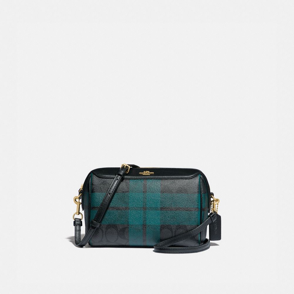 BENNETT CROSSBODY IN SIGNATURE CANVAS WITH FIELD PLAID PRINT - IM/BLACK/DEEP OCEAN MULTI - COACH F80068