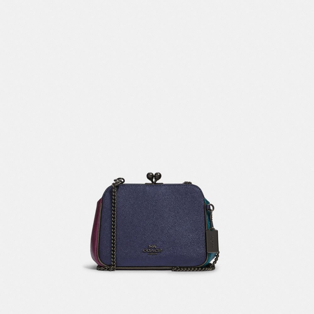 PEARL KISSLOCK CROSSBODY IN COLORBLOCK - F80194 - QB/BLUE MULTI