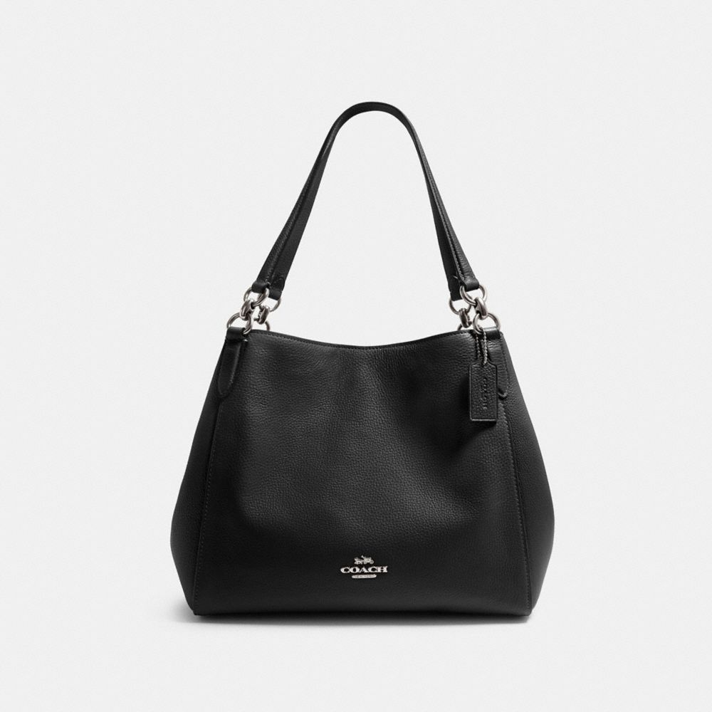 COACH HALLIE SHOULDER BAG - SV/BLACK - F80268