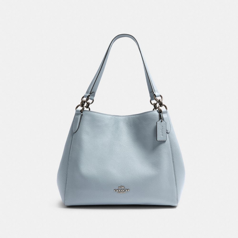 COACH F80268 - HALLIE SHOULDER BAG SV/PALE BLUE