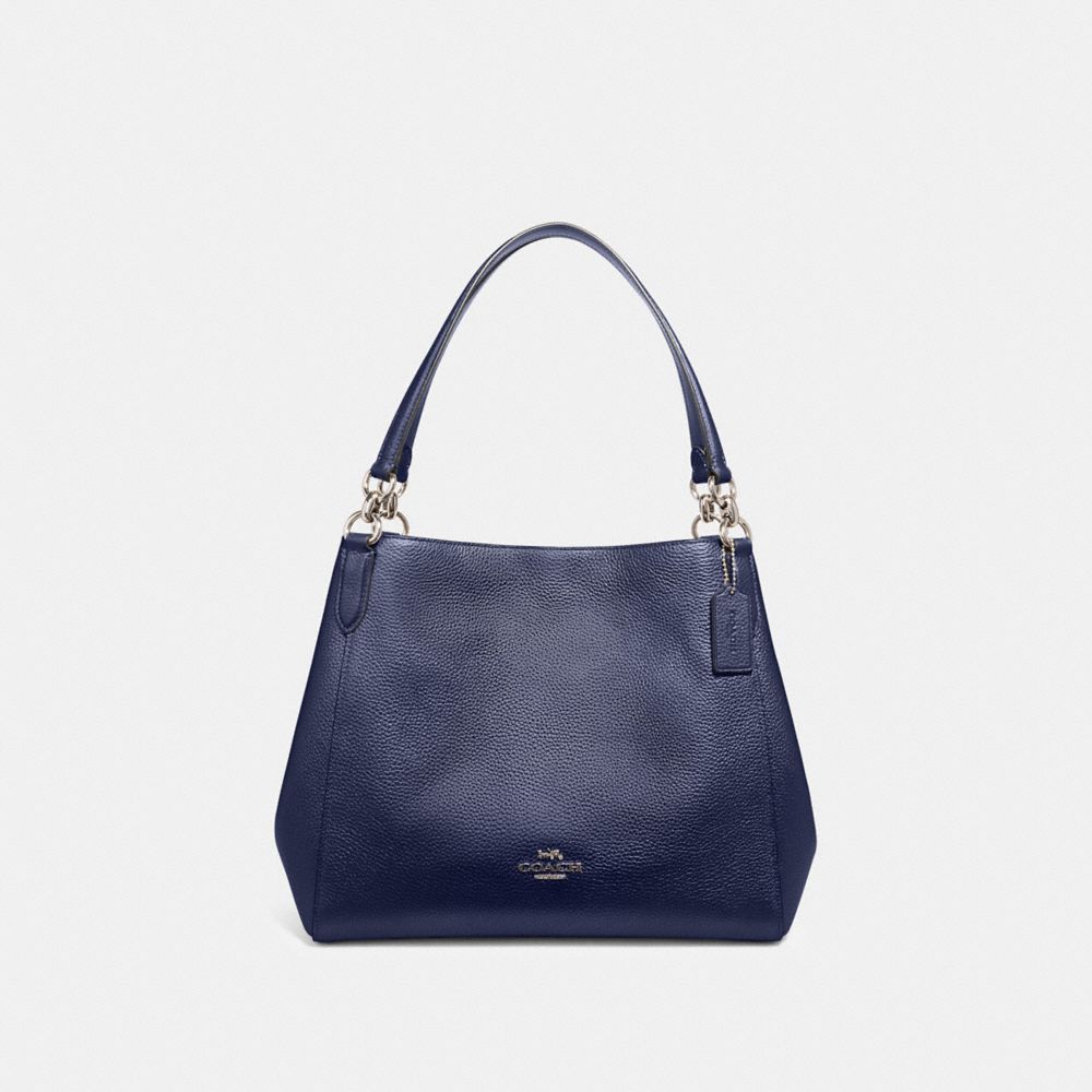COACH F80271 Hallie Shoulder Bag SV/METALLIC BLUE