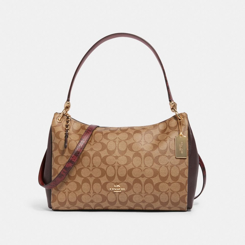 COACH F80324 - MIA SHOULDER BAG IN SIGNATURE CANVAS IM/KHAKI MULTI