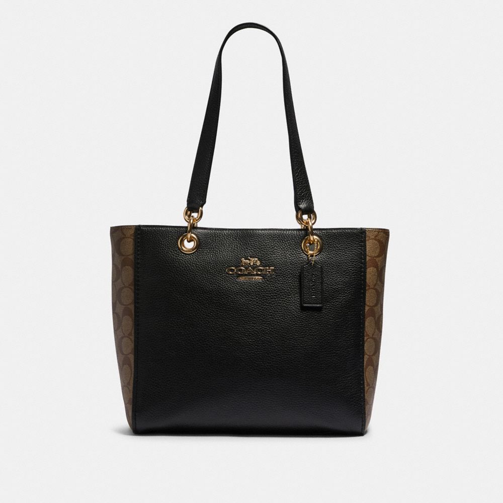 COACH F80810 JES TOTE IN SIGNATURE CANVAS IM/KHAKI/BLACK