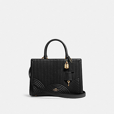 COACH ZOE CARRYALL WITH ART DECO QUILTING - IM/BLACK - F80821