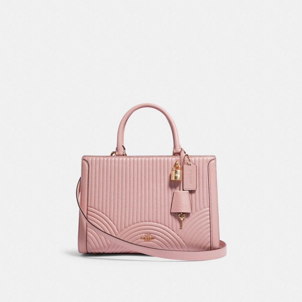 ZOE CARRYALL WITH ART DECO QUILTING - IM/PINK - COACH F80821
