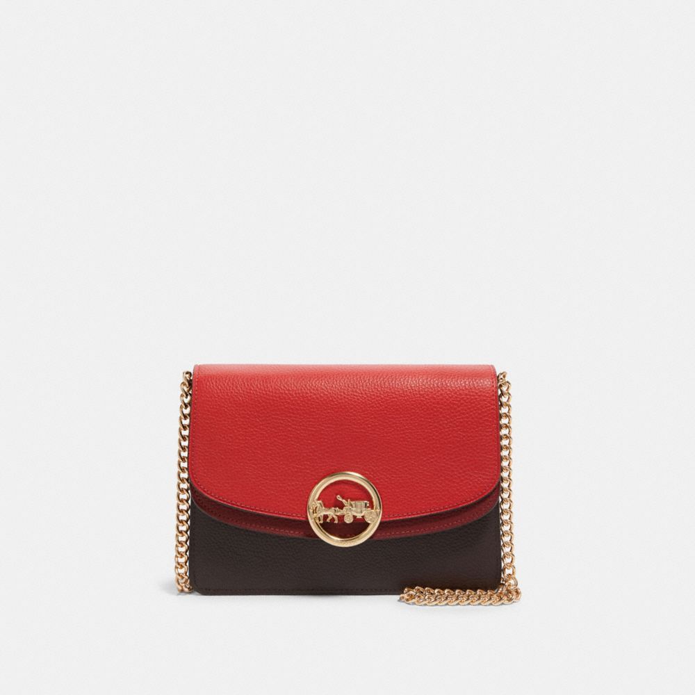 COACH F80834 - JADE FLAP CROSSBODY IN COLORBLOCK IM/BRIGHT RED MULTI