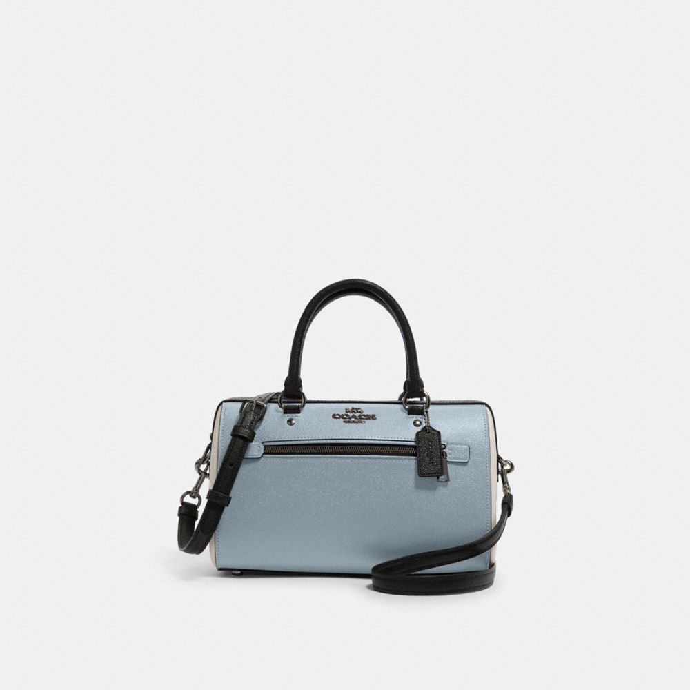 ROWAN SATCHEL IN COLORBLOCK - F82129 - SV/PALE BLUE MULTI