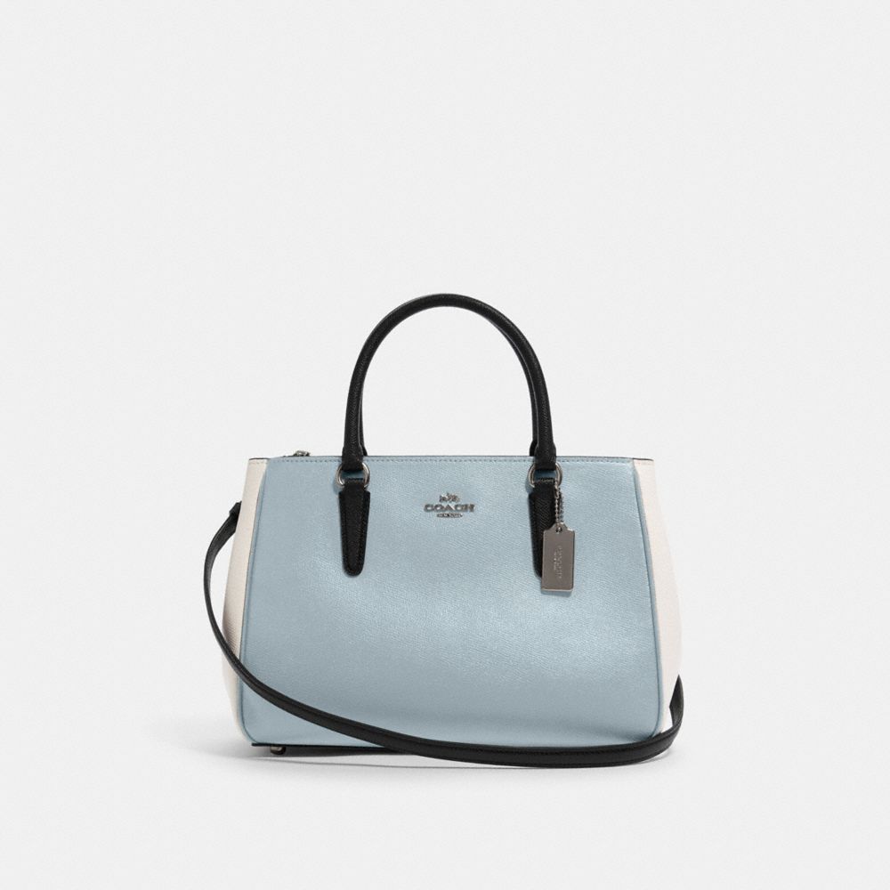 COACH F82132 SURREY CARRYALL IN COLORBLOCK SV/PALE BLUE MULTI