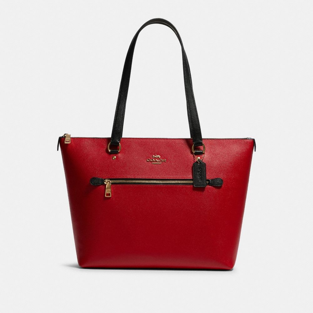 COACH F82133 Gallery Tote In Colorblock IM/BRIGHT RED MULTI