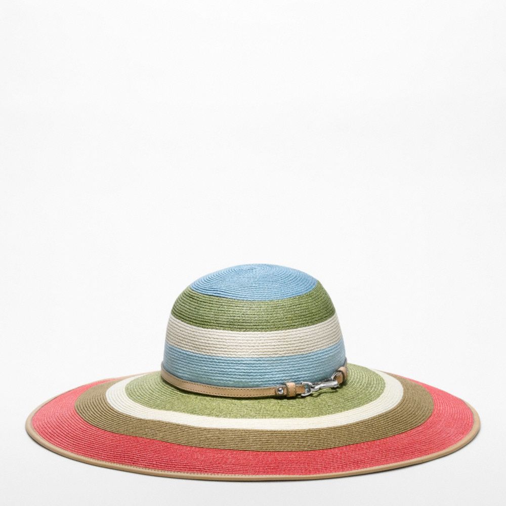 COACH f82583 HAMPTONS STRIPE STRAW HAT 