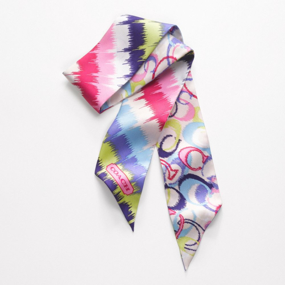 COACH f82764 IKAT SIGNATURE PONYTAIL SCARF 