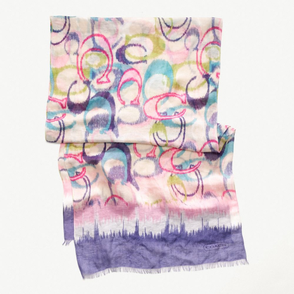 COACH IKAT SIGNATURE OBLONG SCARF - ONE COLOR - F82769