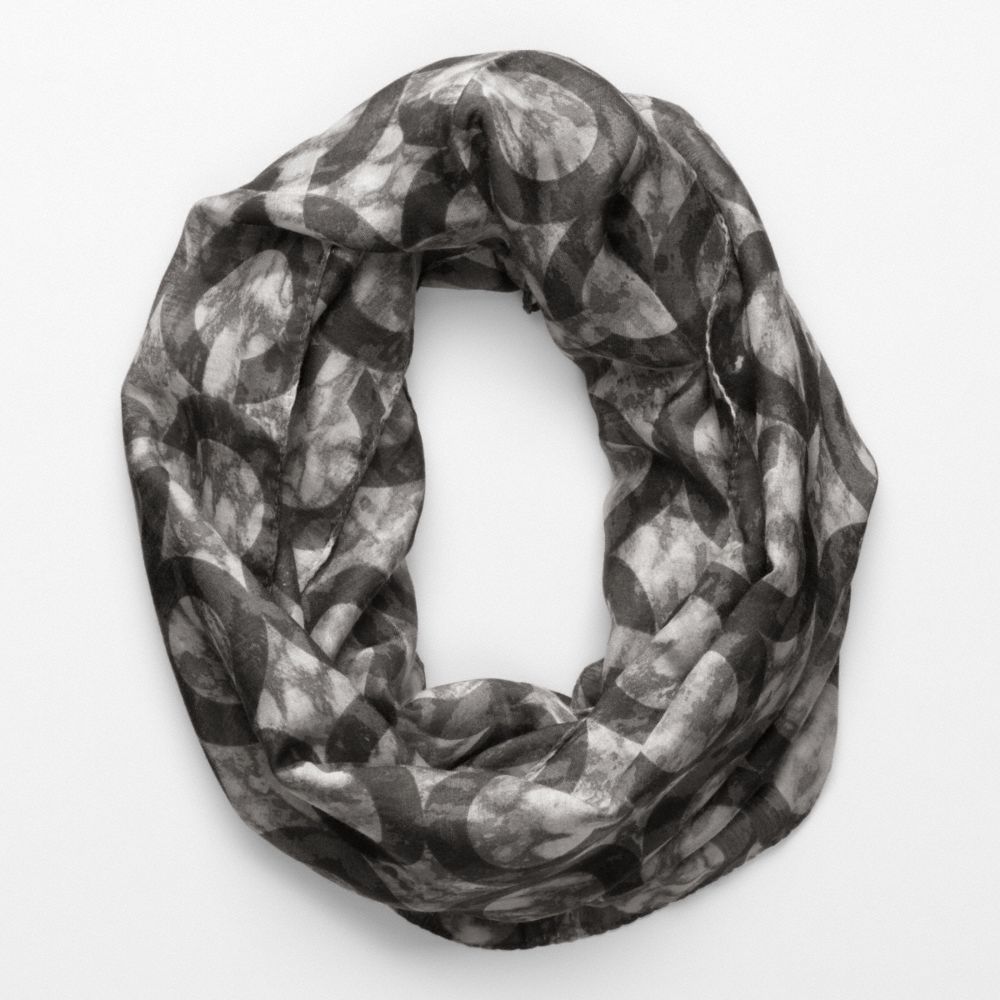 COACH F82772 Op Art Infinity Scarf BLACK