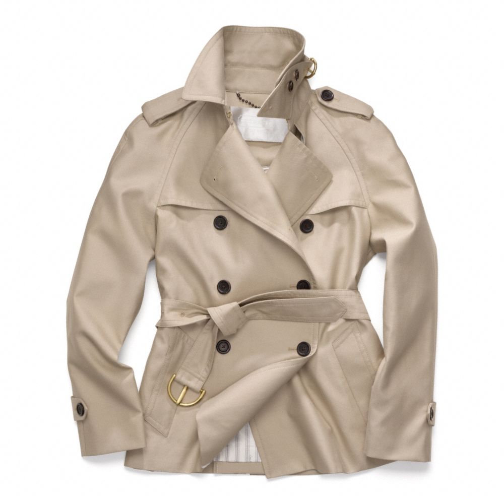 COACH CLASSIC SHORT TRENCH - KHAKI - f82795