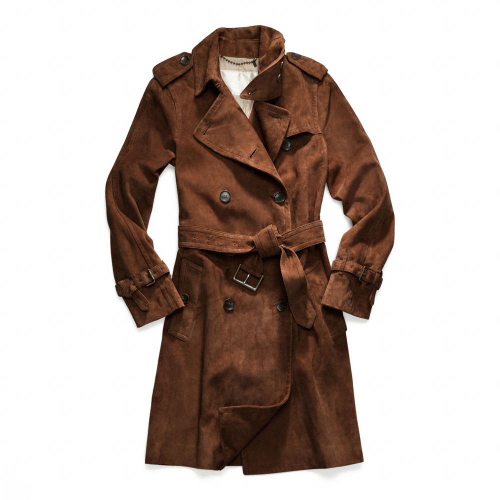 COACH F82801 - SUEDE FULL LENGTH TRENCH ONE-COLOR