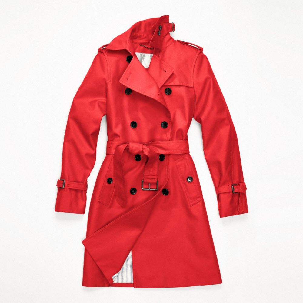 CLASSIC LONG TRENCH - f82804 - VERMILLION
