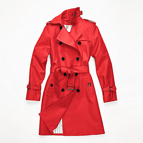 COACH CLASSIC LONG TRENCH - VERMILLION - f82804