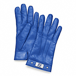 COACH F82815 Signature Plaque Glove SILVER/COBALT