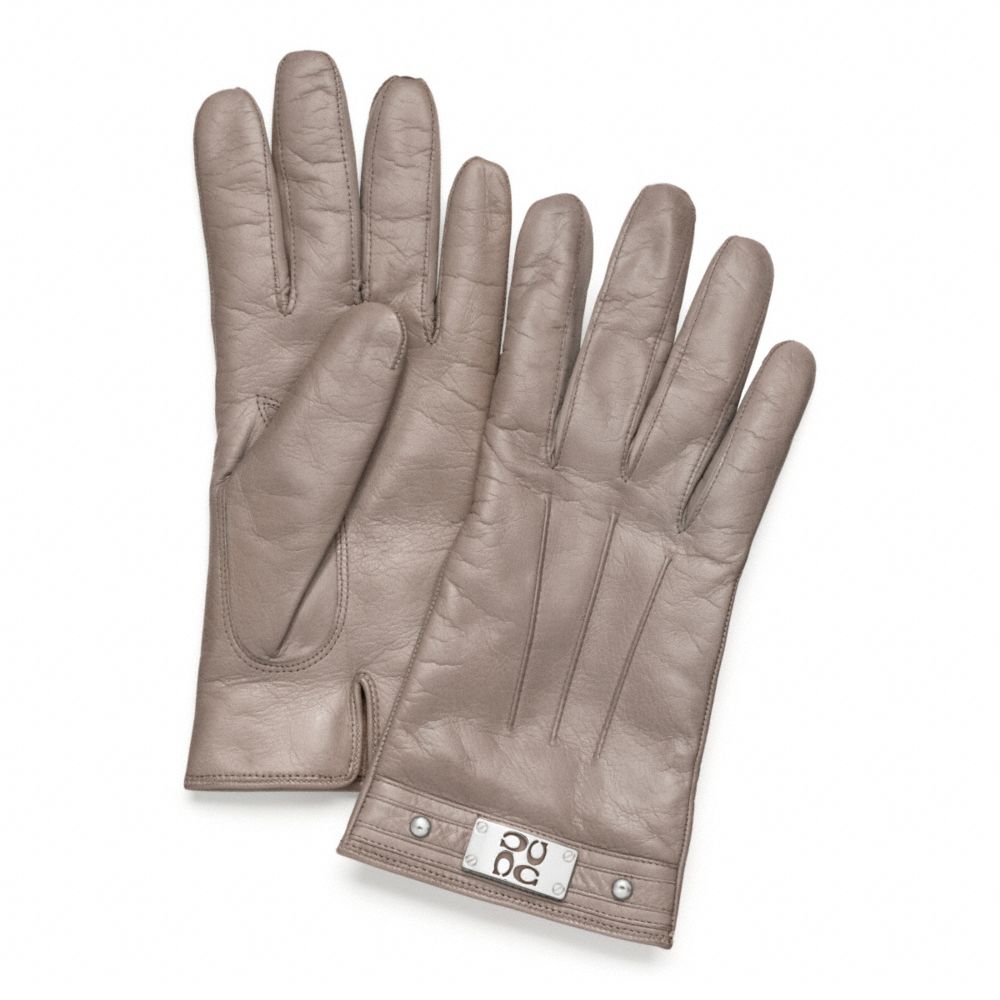 SIGNATURE PLAQUE GLOVE - SILVER/HEMATITE - COACH F82815