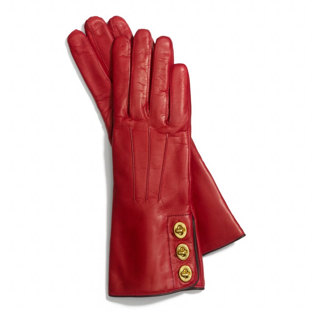 COACH THREE TURNLOCK GLOVE - CHERRY - f82825