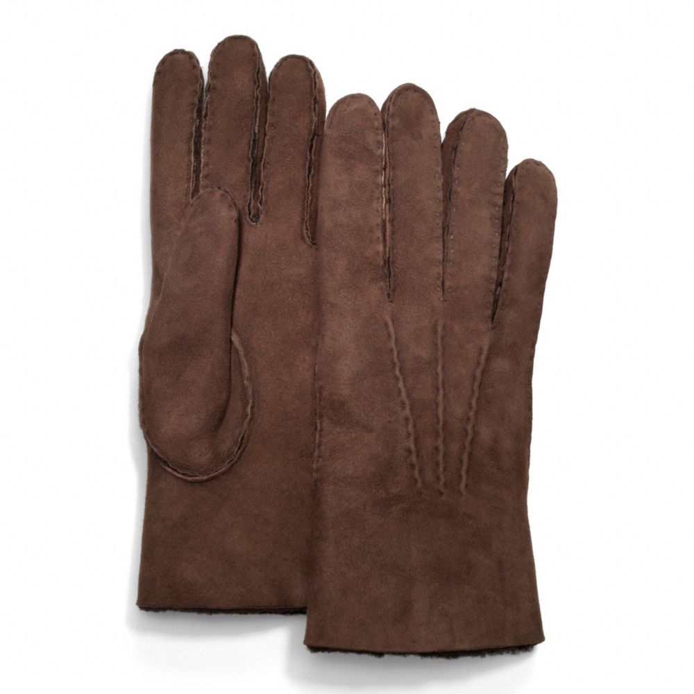 COACH f82868 SHEARLING GLOVE MAHOGANY