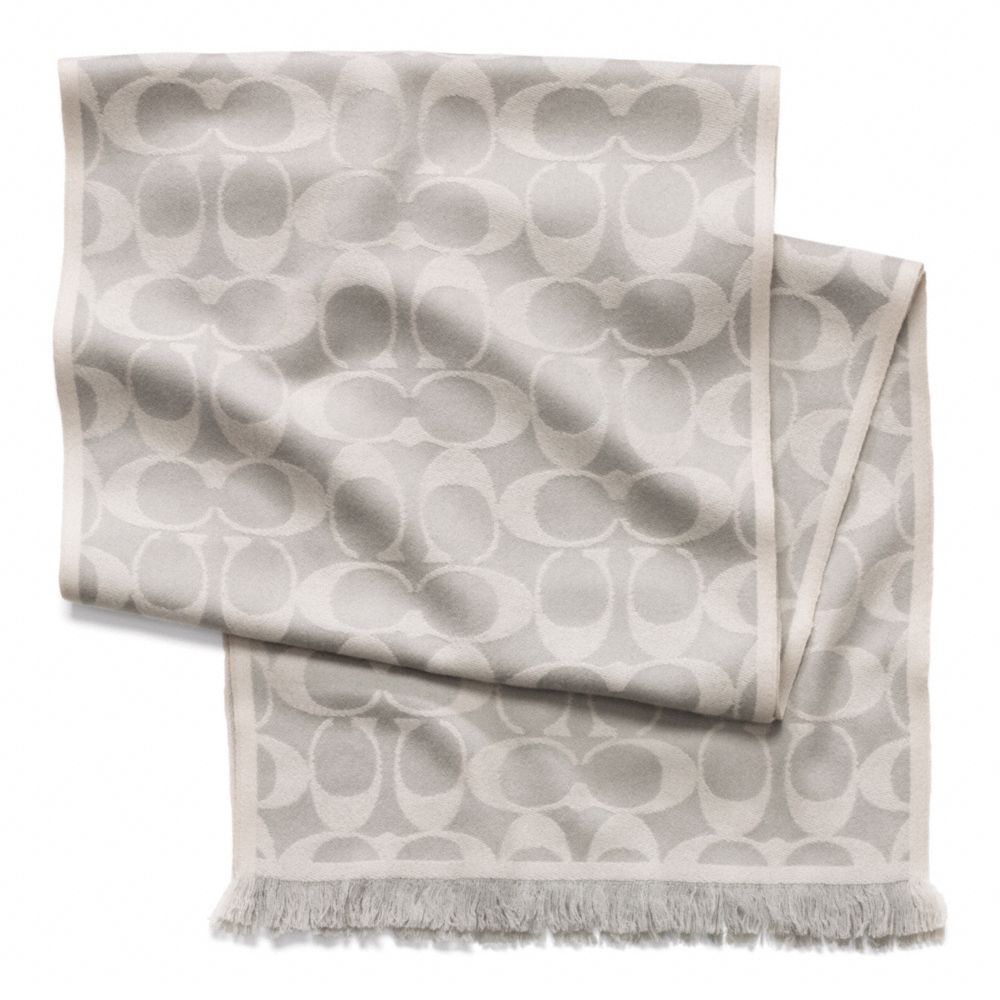 CLASSIC SIGNATURE C SCARF - GRAY/LIGHT GRAY - COACH F83093