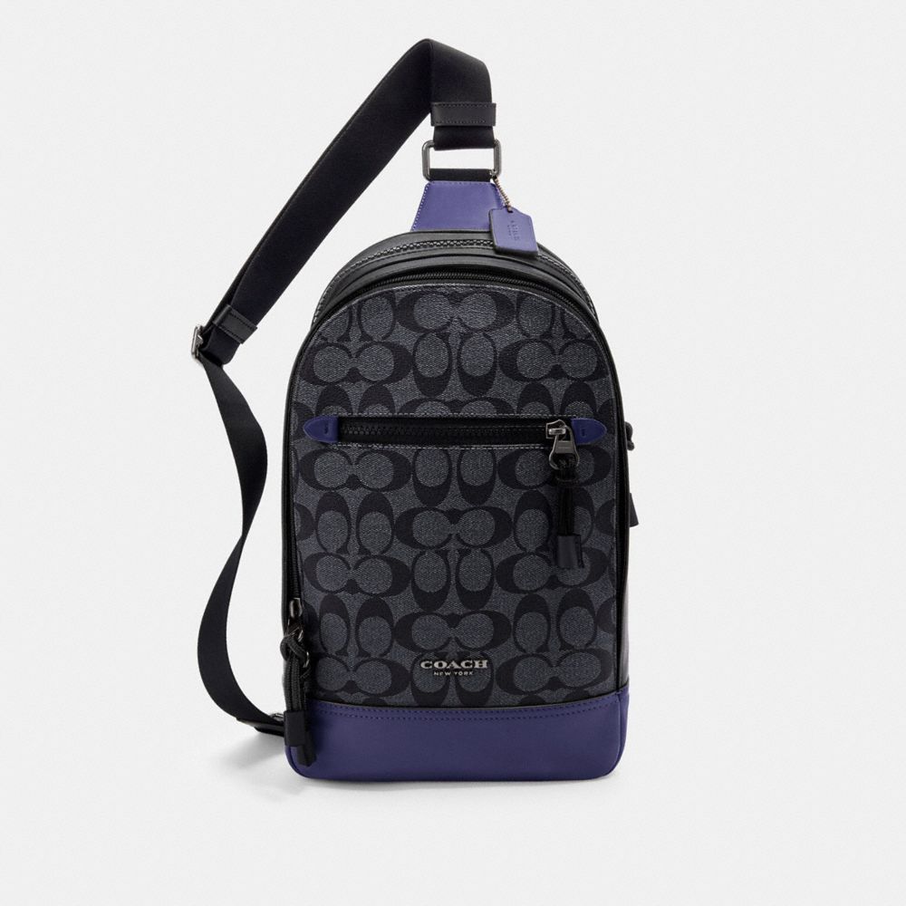 graham backpack in colorblock signature canvas
