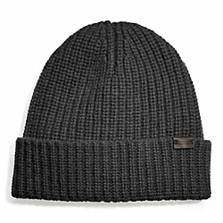 COACH CASHMERE SOLID RIBBED KNIT CAP - ONE COLOR - F83148