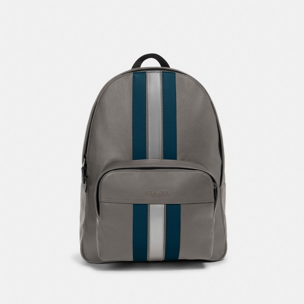 HOUSTON BACKPACK WITH VARSITY STRIPE - F83276 - QB/HEATHER GREY/AEGEAN/SILVER