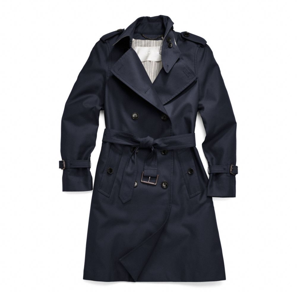 COACH f83342 CLASSIC LONG TRENCH NAVY