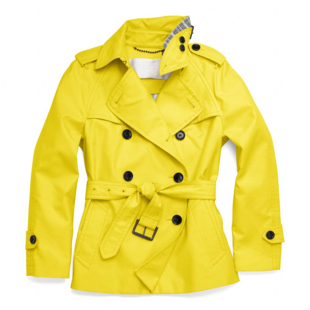COACH CLASSIC SHORT TRENCH - YELLOW - f83349