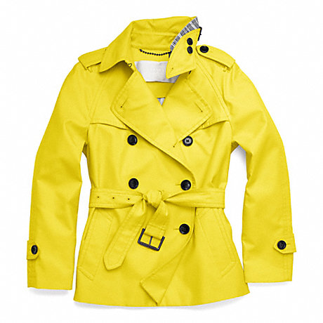 COACH CLASSIC SHORT TRENCH - YELLOW - f83349