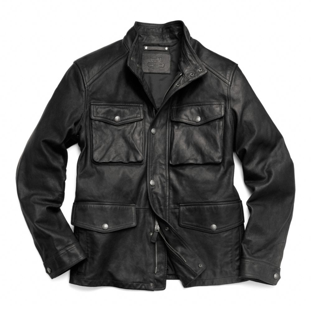 COACH LIGHTWEIGHT HARRISON LEATHER FIELD JACKET -  - f83394