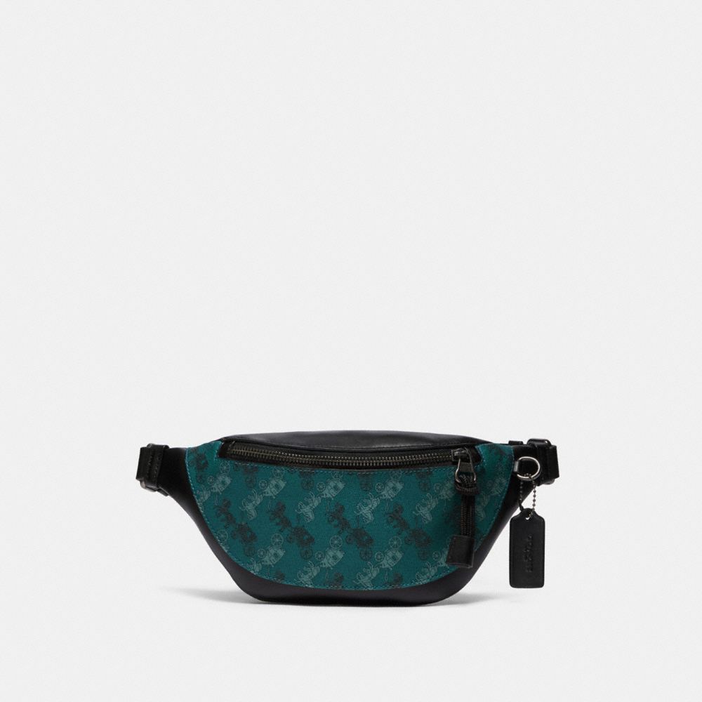 WARREN MINI BELT BAG WITH HORSE AND CARRIAGE PRINT - QB/VIRIDIAN - COACH F83411