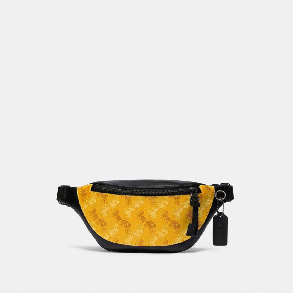 COACH F83411 WARREN MINI BELT BAG WITH HORSE AND CARRIAGE PRINT QB/YELLOW